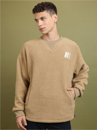 HIGHLANDER Brown Oversized Drop Shoulder Sleeves Sweatshirt