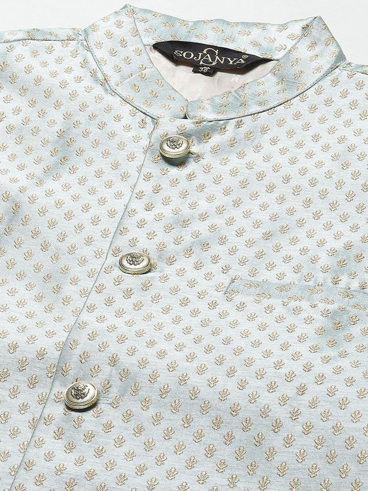 SOJANYA Men Teal Kurta with Churidar