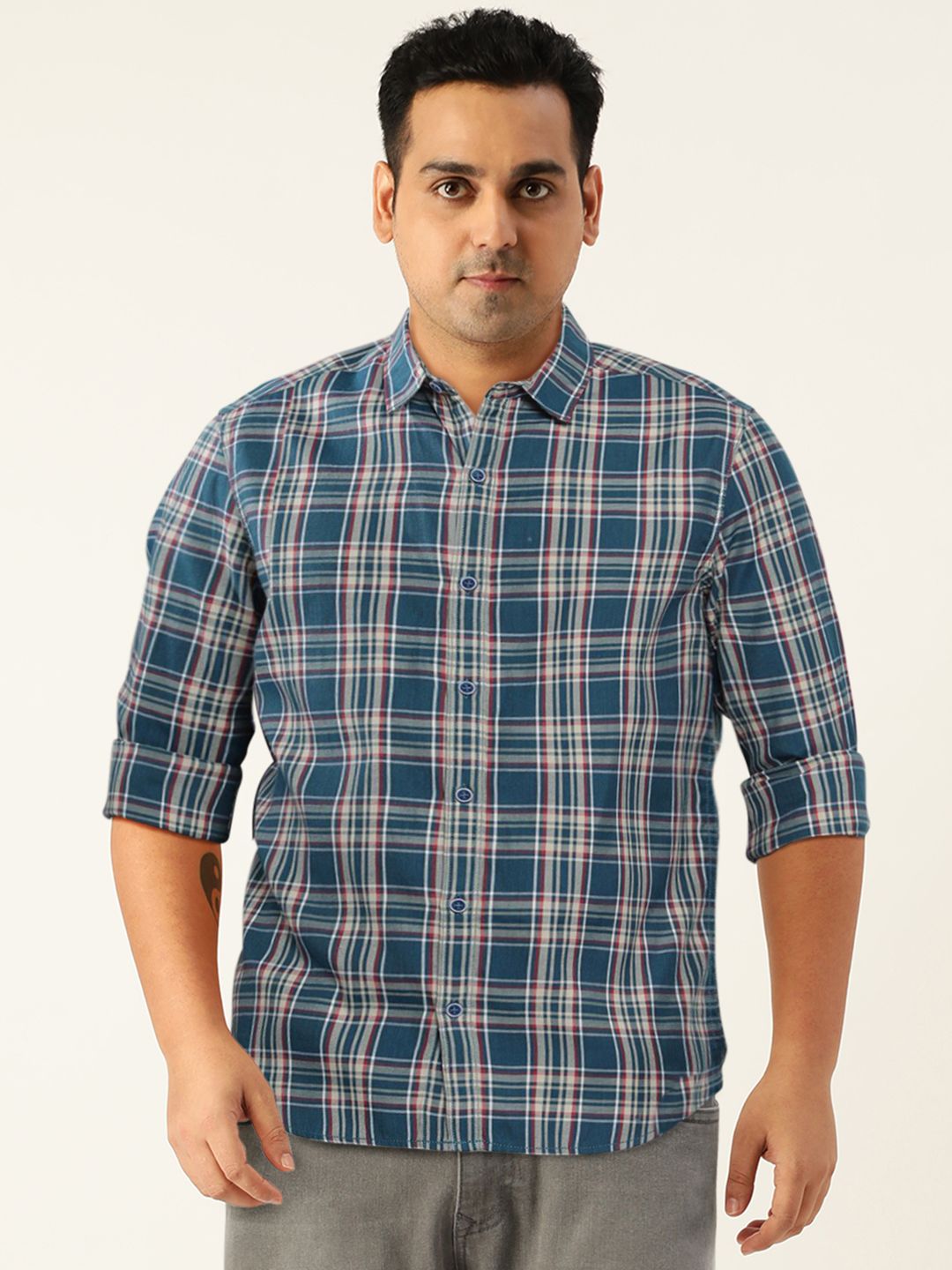 The Indian Garage Co Men Checked Casual Shirt