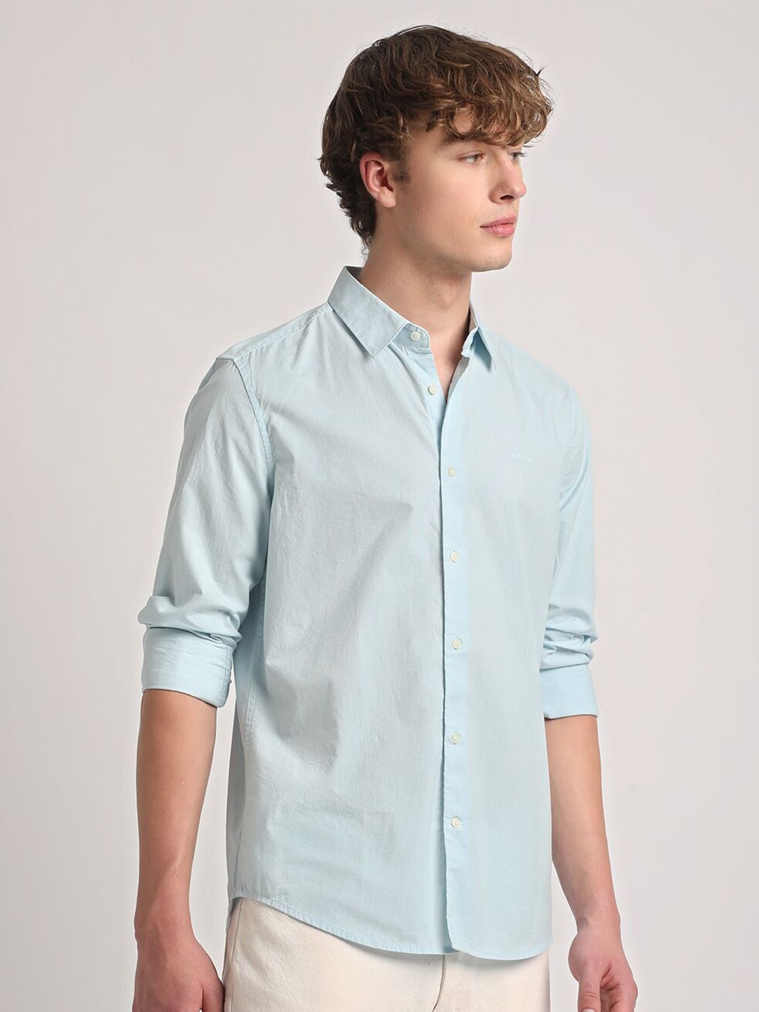 THE BEAR HOUSE Slim Fit Cotton Casual Shirt