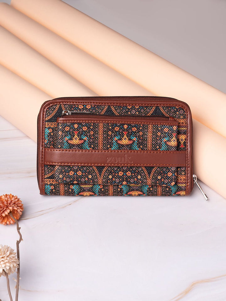 ZOUK Women Ethnic Motifs Printed Zip Around Wallet