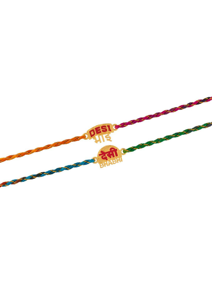 Voylla Desi Bhai-Bhabhi Benang Kombo Pelbagai Warna Lumba Rakhi