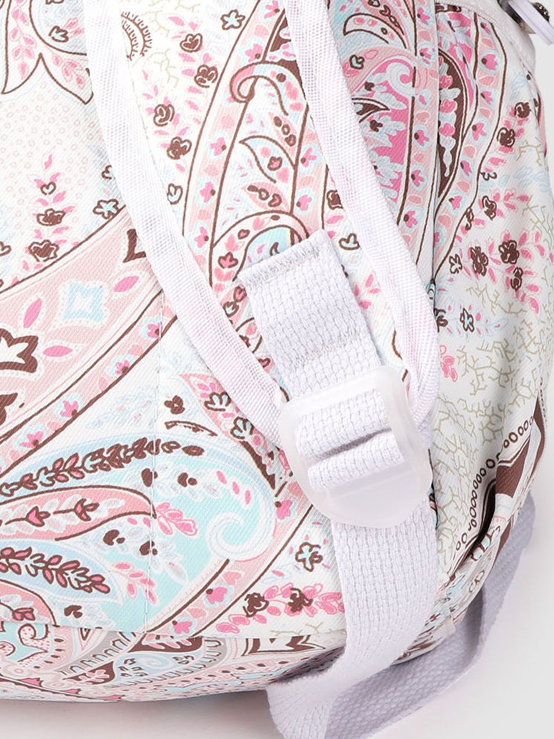 Lino Perros Women White & Pink Paisley Print 13 Inch Laptop Backpack