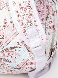 Lino Perros Women White & Pink Paisley Print 13 Inch Laptop Backpack