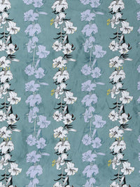 KLOTTHE Green & Grey Floral 300 TC Fitted Super King Bedsheet with 2 Pillow Covers