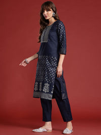 Anouk Foil Print Yoke Design Gotta Patti Kurta with Trousers & Dupatta