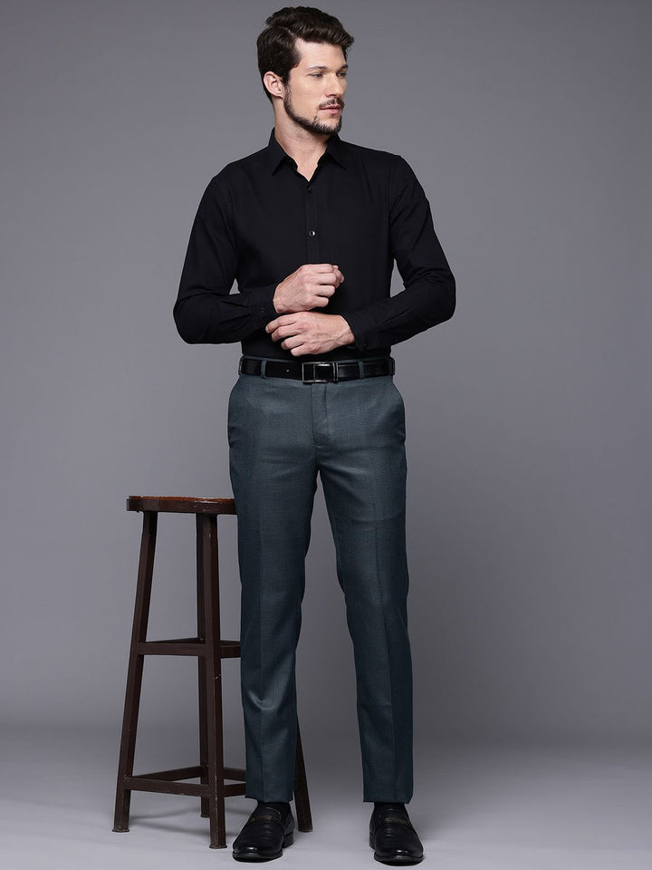 Raymond Men Checked Slim Fit Formal Trousers