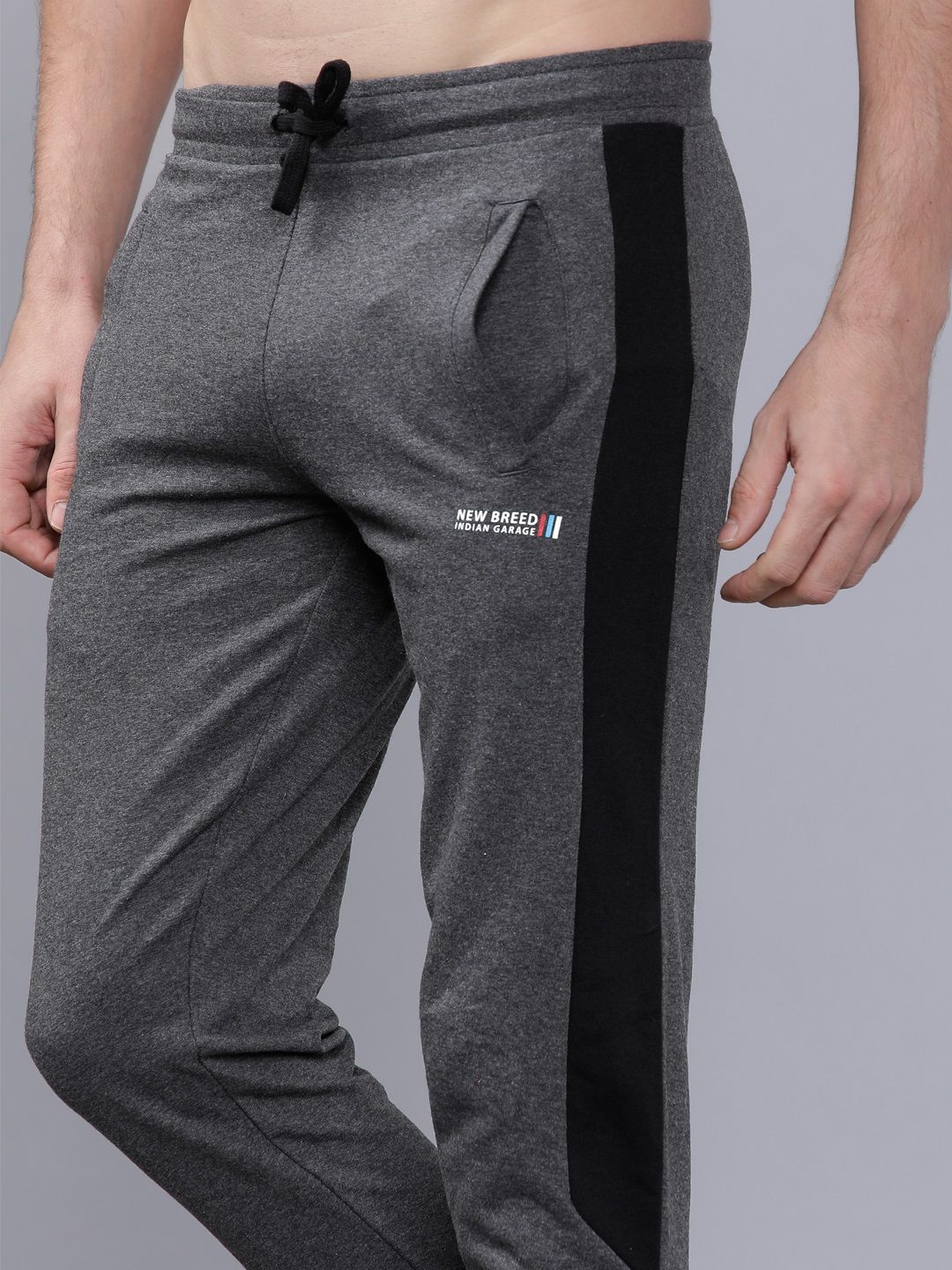 The Indian Garage Co Men Grey Solid Slim-Fit Joggers