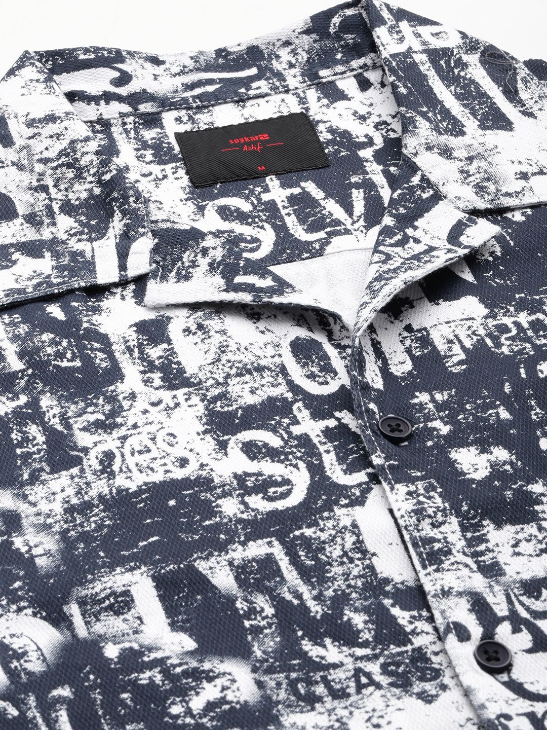 SPYKAR Relaxed Fit Typography Printed Pure Cotton Casual Shirt