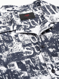 SPYKAR Relaxed Fit Typography Printed Pure Cotton Casual Shirt