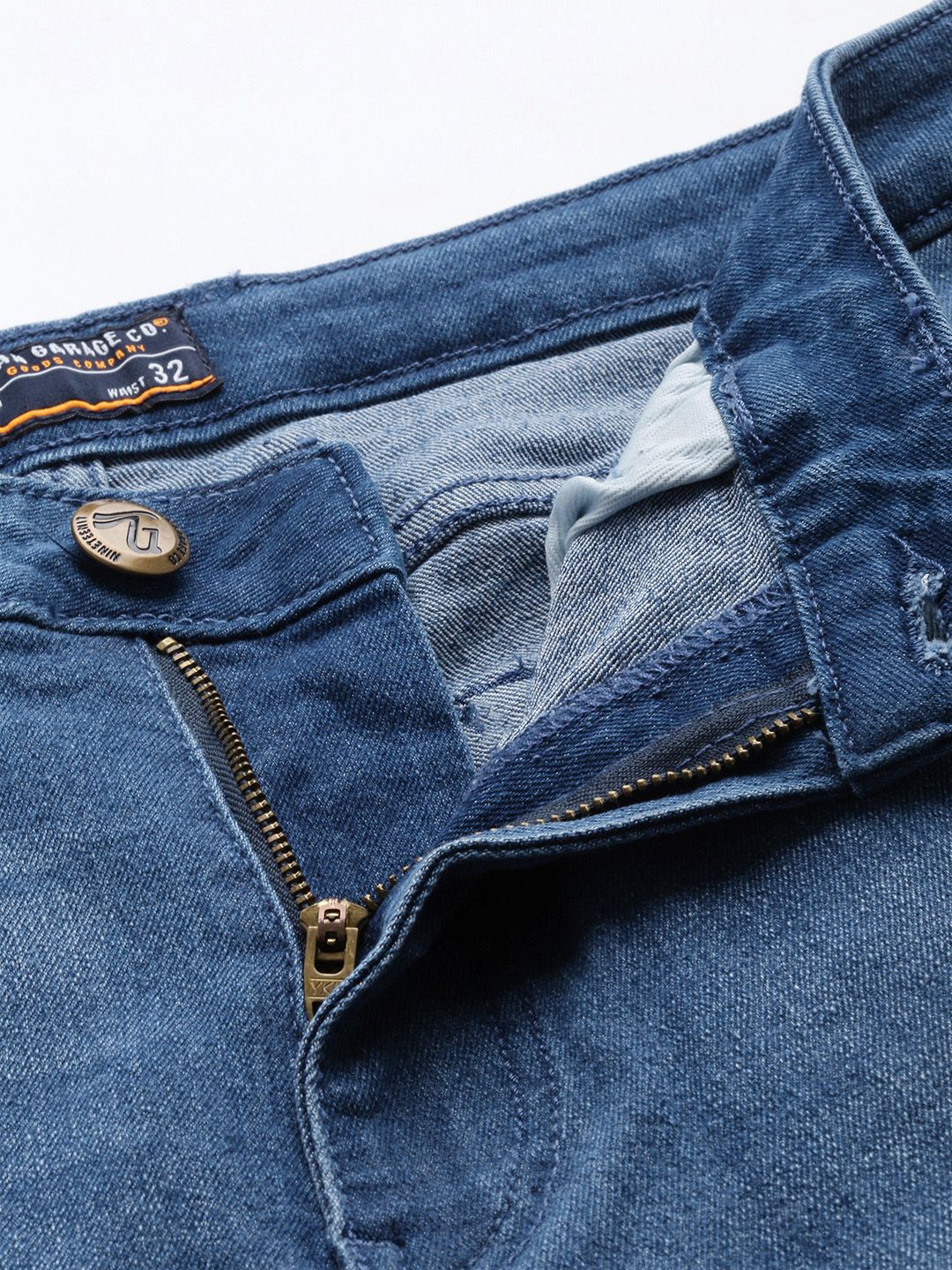 The Indian Garage Co Men Bootcut Light Fade Stretchable Jeans