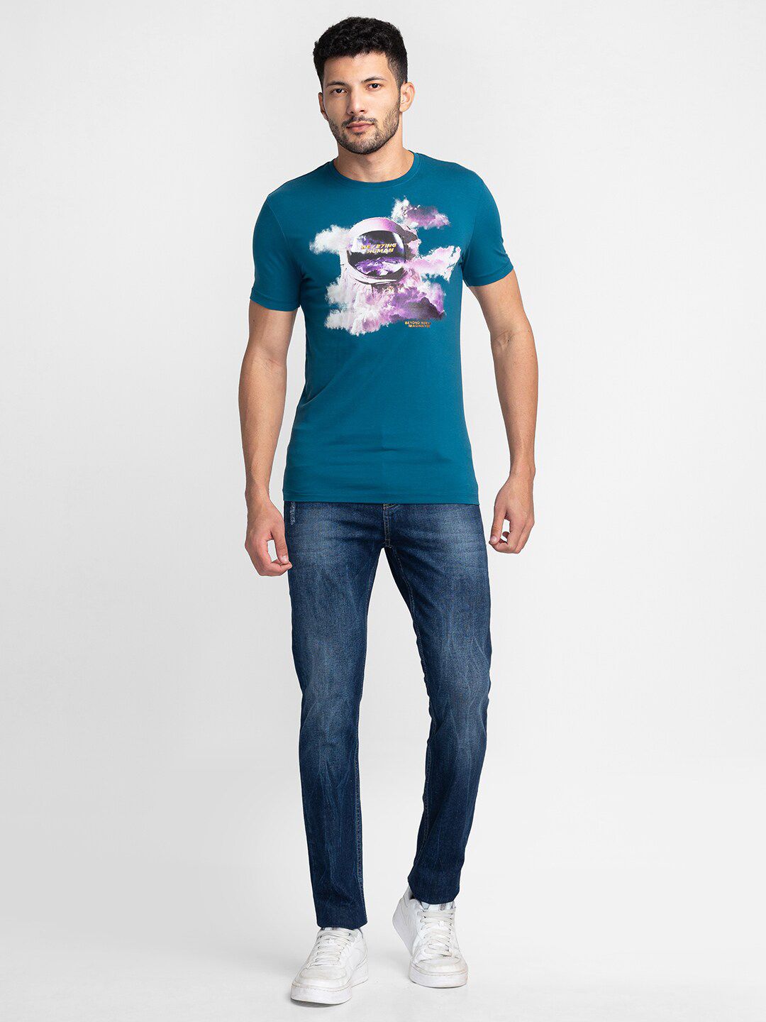 Being Human Graphic Printed Round Neck Cotton T-shirt