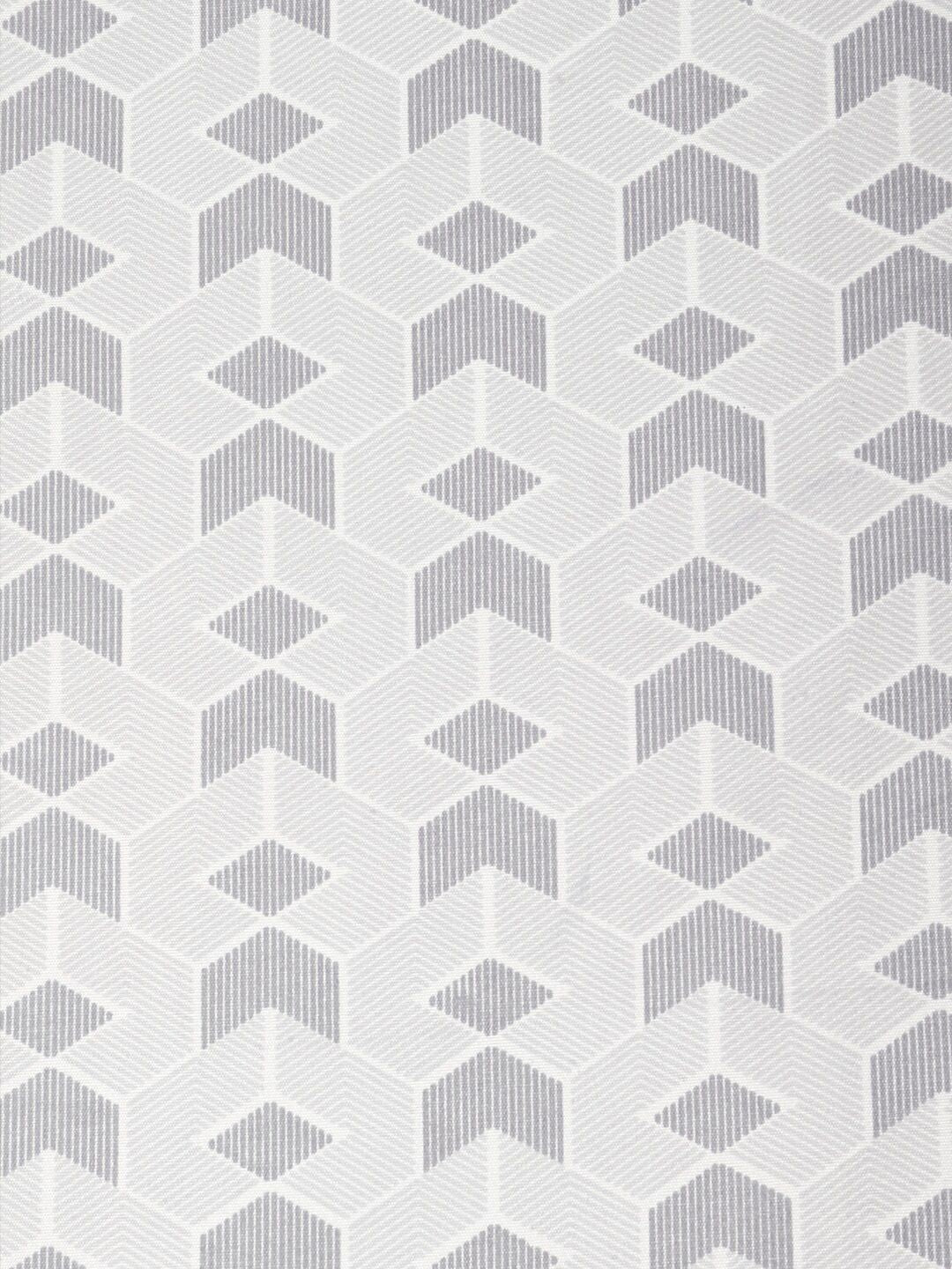KLOTTHE Grey & White Printed 300TC Fitted Double King Bedsheet With 2 Pillow Covers
