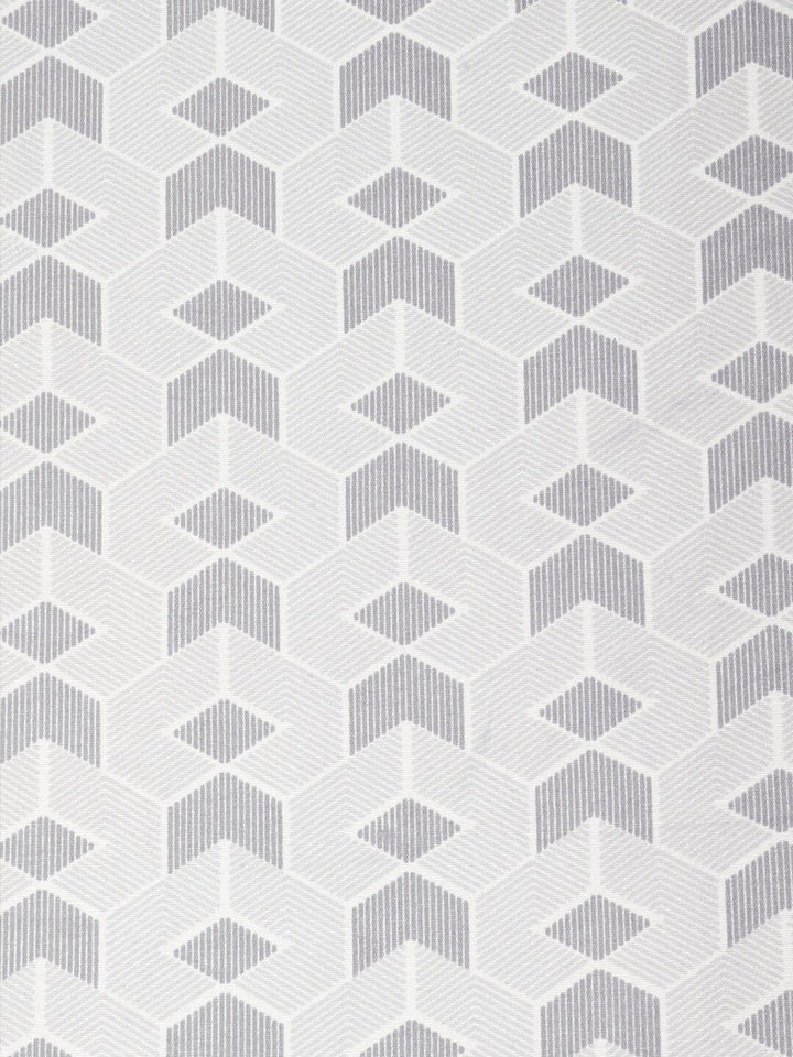 KLOTTHE Grey & White Printed 300TC Fitted Double King Bedsheet With 2 Pillow Covers