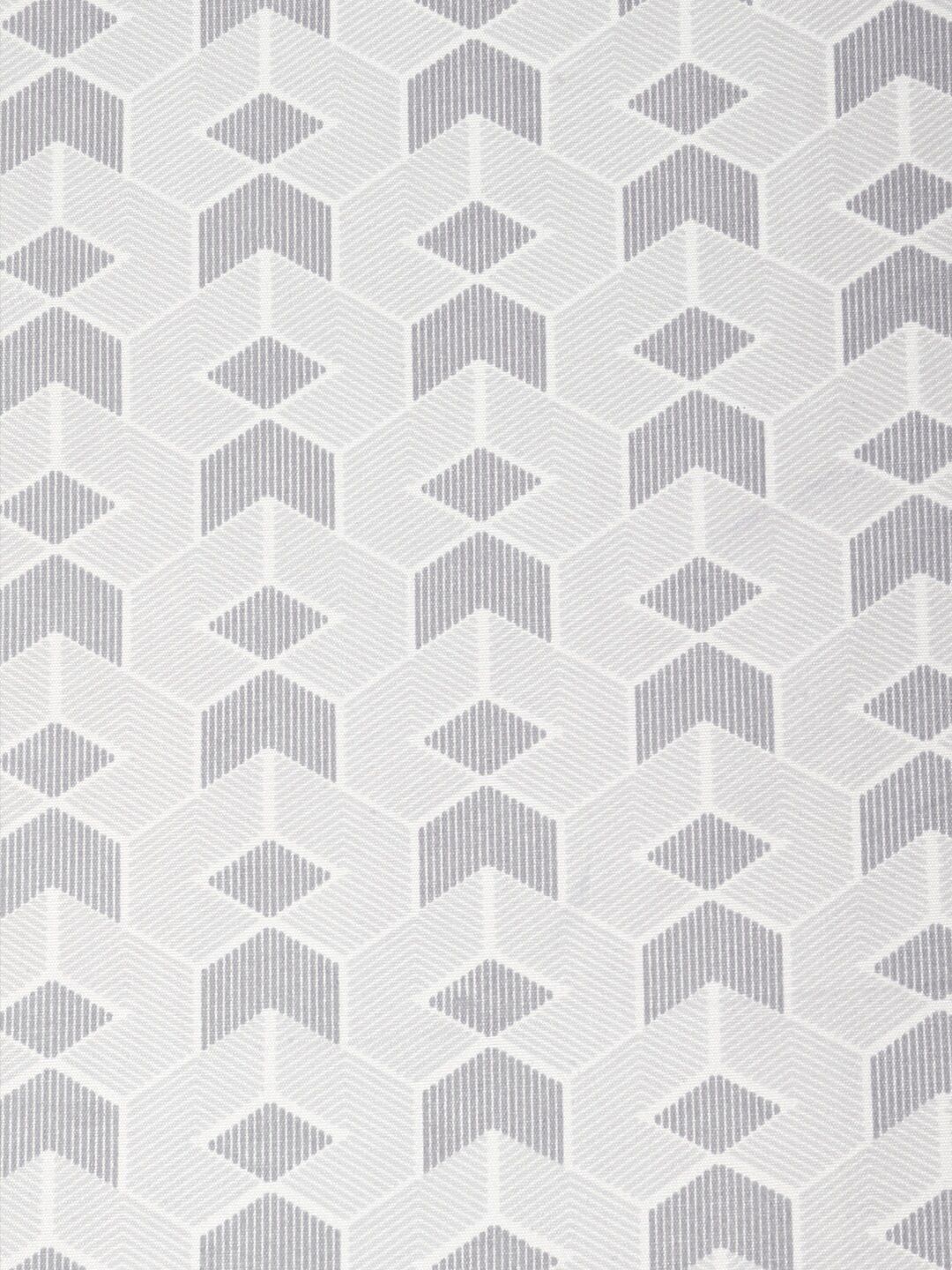 KLOTTHE Grey Geometric Fitted 300 TC King Fine Bedsheet with 2 Pillow Covers-250X225 cm