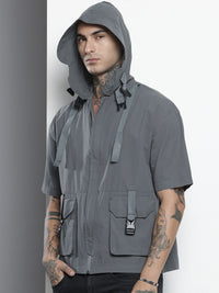 The Indian Garage Co Boxy Hooded Pure Cotton Casual Shirt