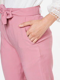 AND Women Pink Straight Fit Trousers