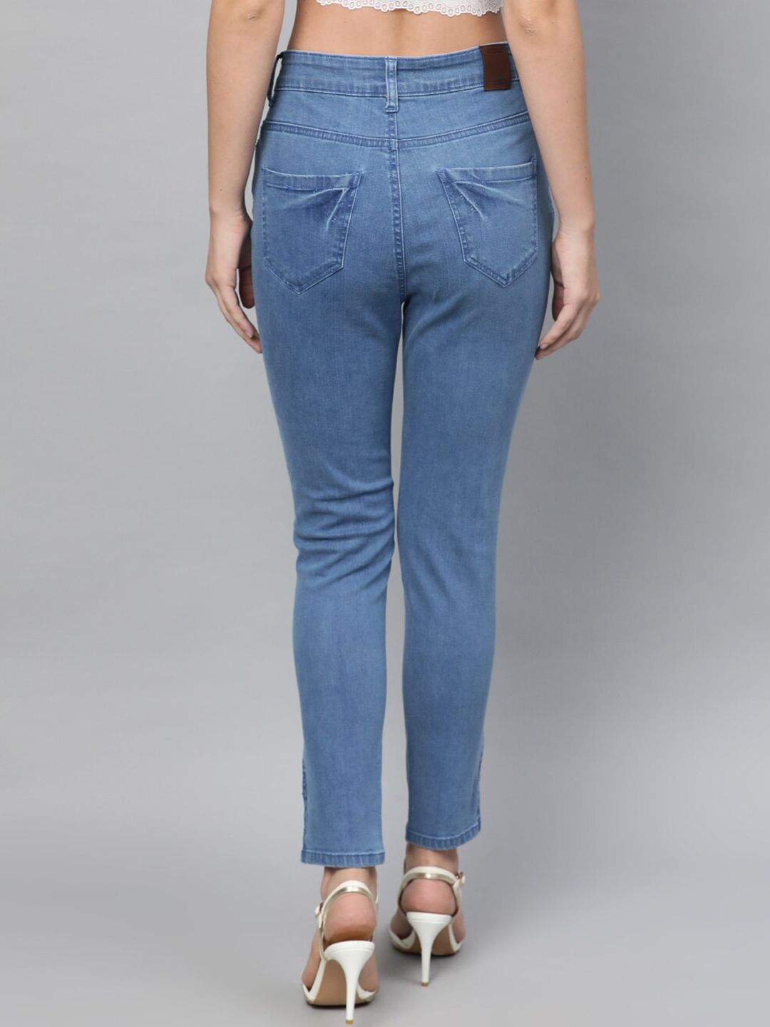 STREET 9 Women Blue Skinny Fit Mid-Rise Highly Distressed Stretchable Jeans