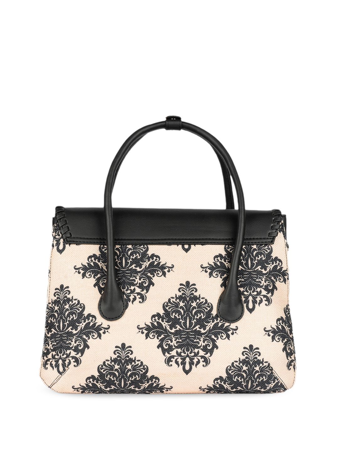 ZOUK Ethnic Motifs Printed Jute Structured Satchel