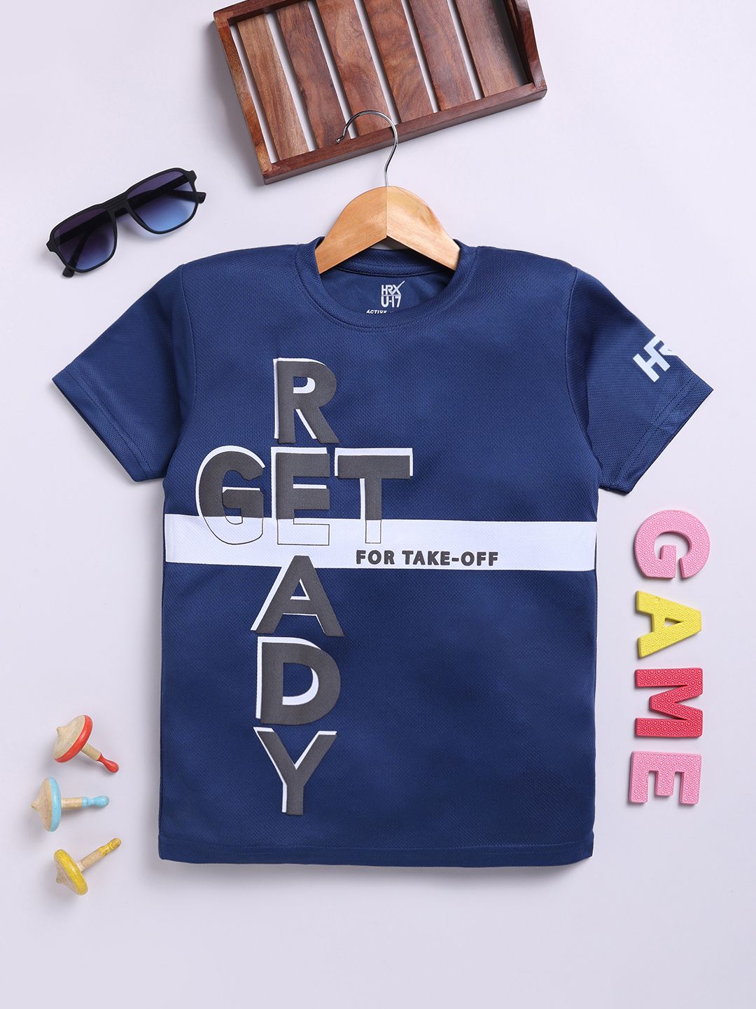 HRX by Hrithik Roshan Boys Printed T-shirt with Rapid Dry Technology
