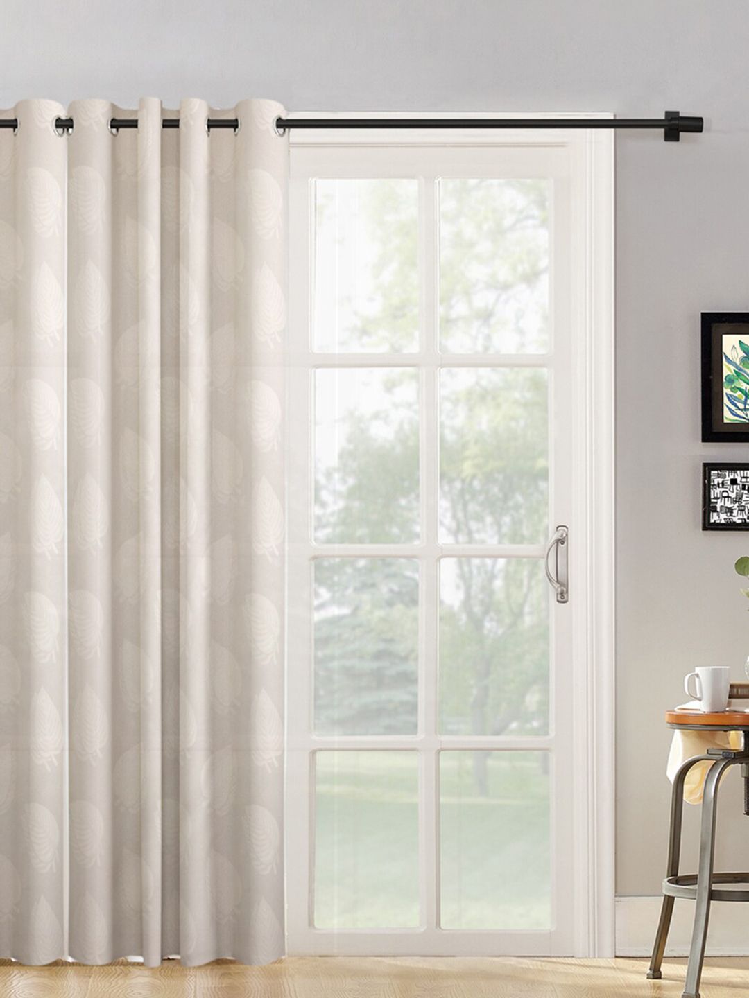 HOSTA HOMES Cream-Coloured Long Door Curtain