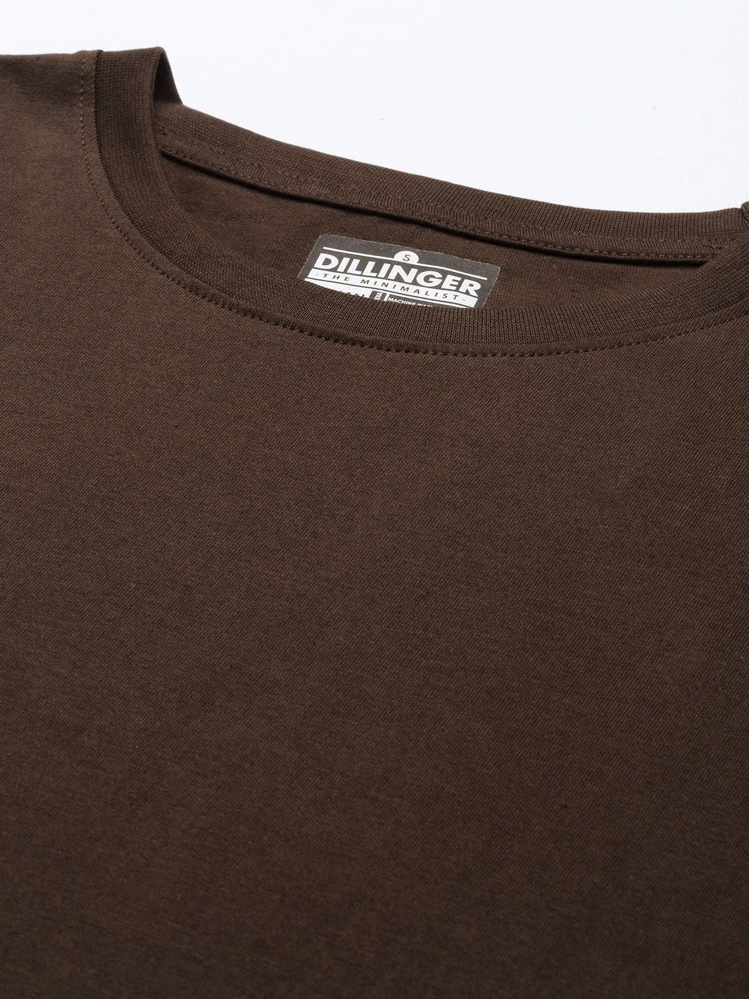 DILLINGER Women Brown Solid Pure Cotton Oversized T-shirt