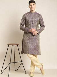 SOJANYA Band Collar Ethnic Motifs Woven Design Kurta