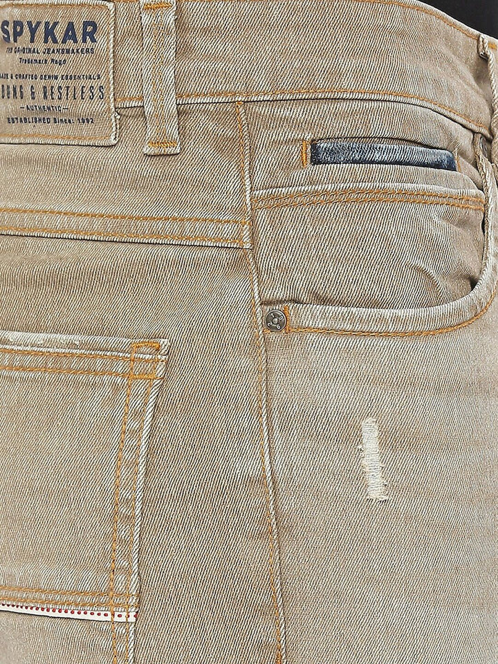 SPYKAR Men Slim Fit Low Distress Light Fade Stretchable Cotton Jeans