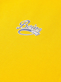 Being Human Men Yellow Solid Polo Collar T-shirt