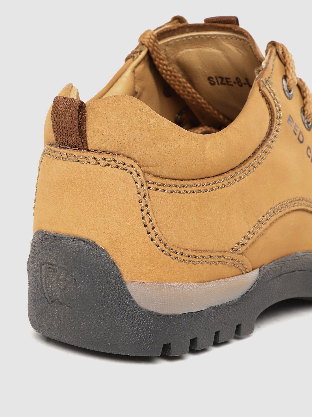 Red Chief Men Camel Brown Solid Leather Flat Boots