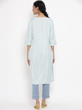 W Women Geometric Print Straight Kurta