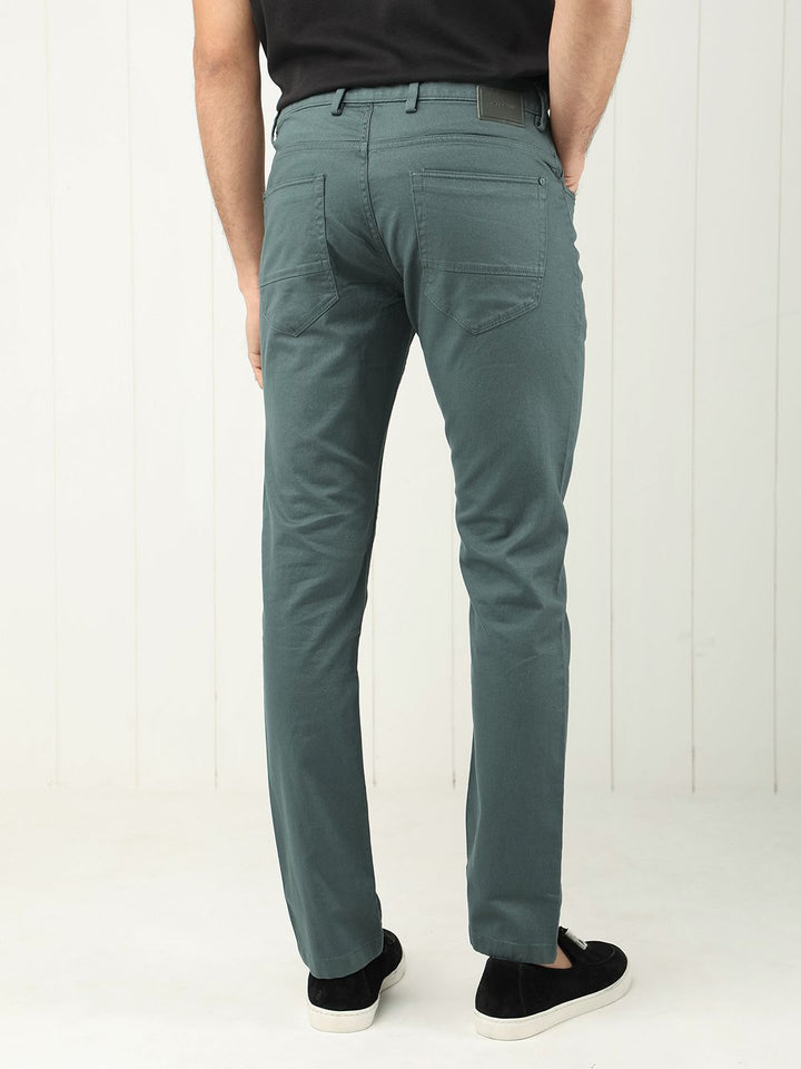 RARE RABBIT Poke Slim Fit Mid-Rise Cotton Trouser