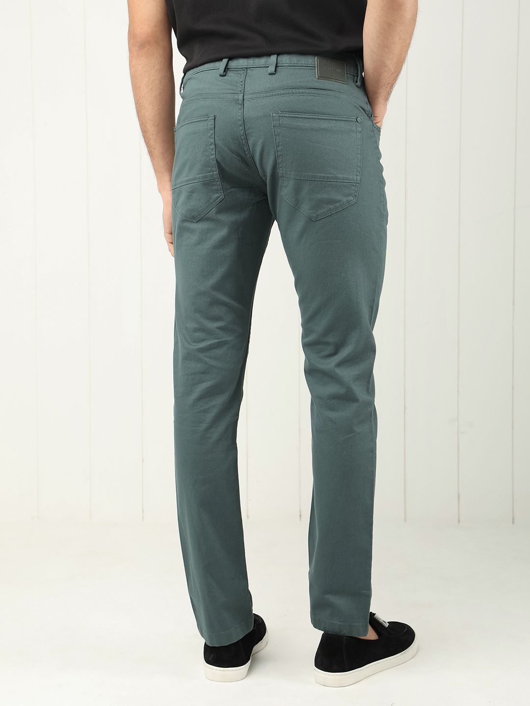 RARE RABBIT Poke Slim Fit Mid-Rise Cotton Trouser