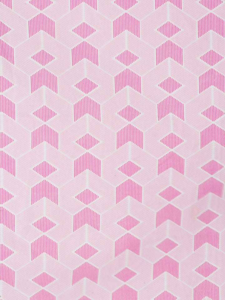 KLOTTHE Pink & White Printed 300 TC Single Bedsheet & 1 Pillow Cover