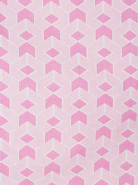 KLOTTHE Pink & White Printed 300 TC Single Bedsheet & 1 Pillow Cover