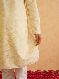 SOJANYA Printed Mandarin Collar Long Sleeves Cotton Straight Kurta