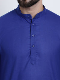 SOJANYA Lelaki Biru Solid Kurta Lurus