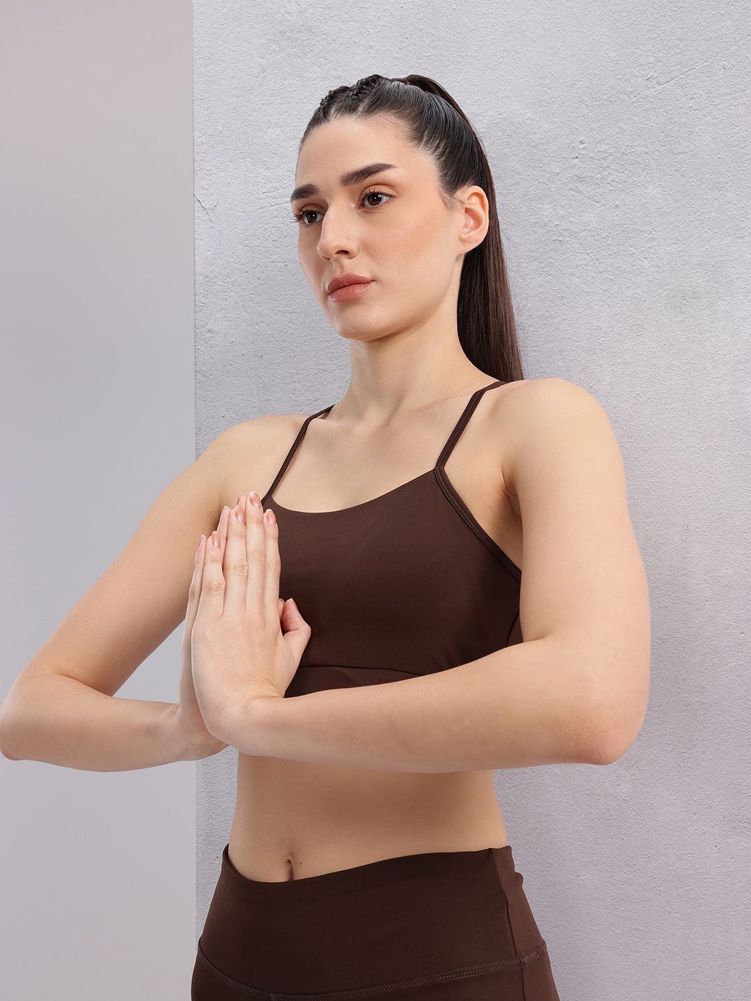 HRX by Hrithik Roshan Styled Back Full Coverage Lightly Padded Yoga Bra KY103_03_A