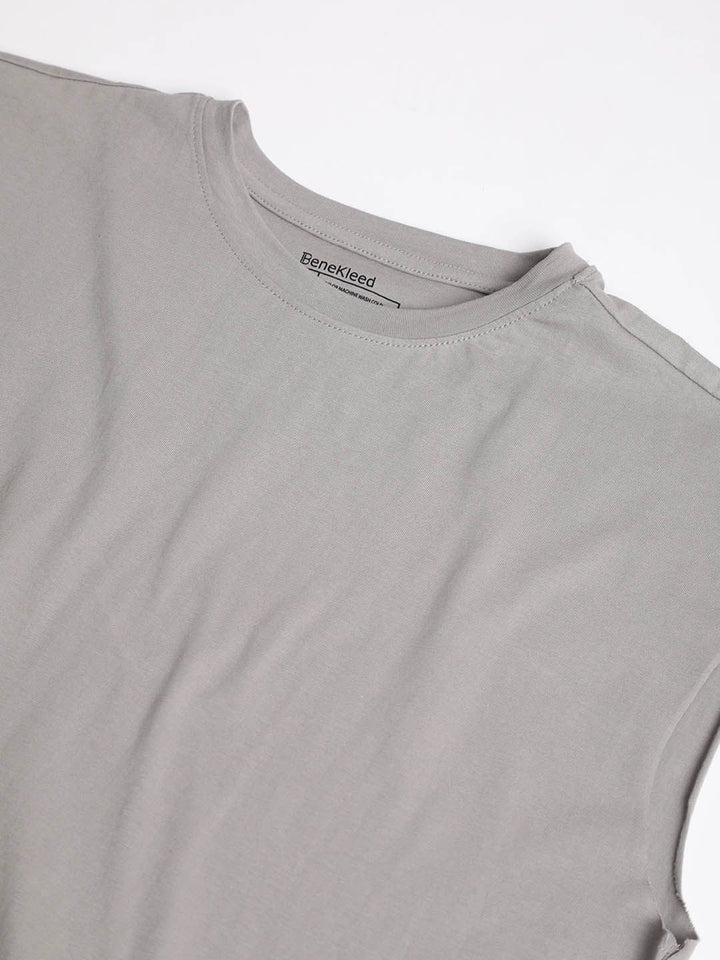 Bene Kleed Men Sleeveless Raw Edge T-shirt