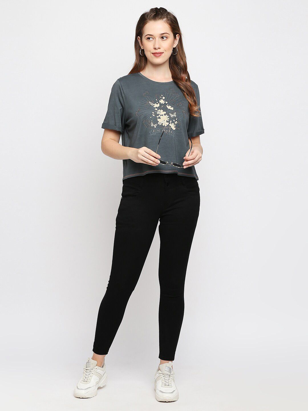 Being Human Graphic Printed Boxy Fit Cotton T-shirt