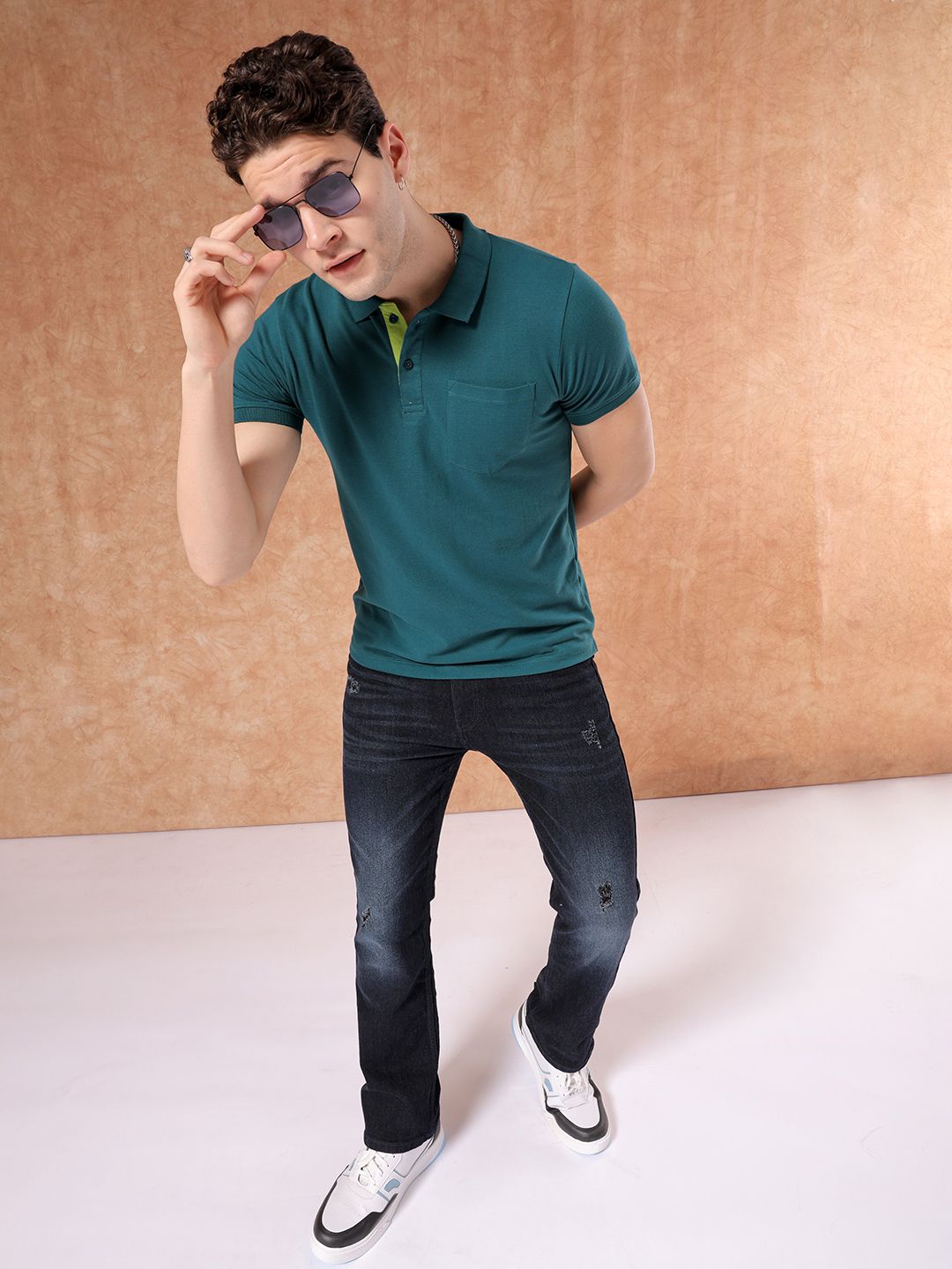 The Indian Garage Co Men 2 Polo Collar Pockets T-shirt