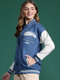 DressBerry Embroidered Suede Varsity Jacket
