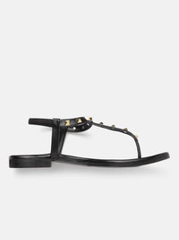 Lino Perros Women Studded T-Strap Flats