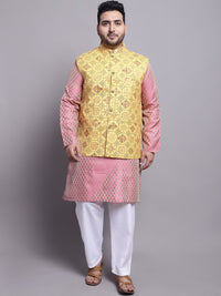 SOJANYA PLUS Plus Size Kurta Dengan Piyama & Jaket Nehru