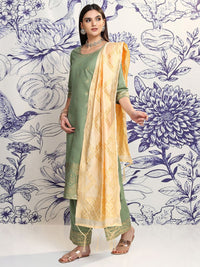 Vishudh Ethnic Motifs Woven Design Straight Kurta & Palazzos With Dupatta