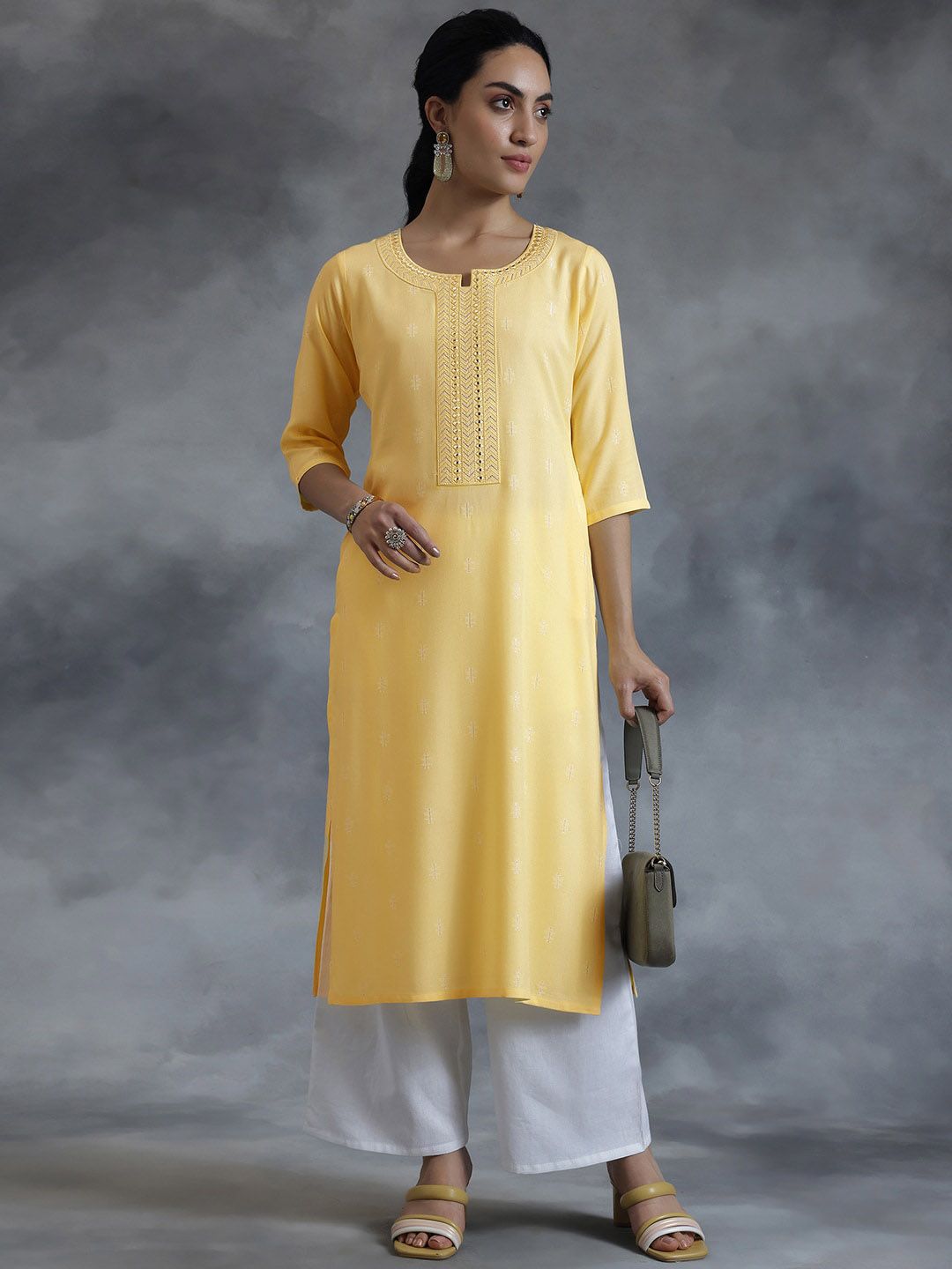 Libas Sweetheart Neck Cotton Kurta