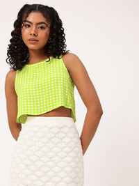 DressBerry Picnic Perfect Checked Slit Back Crop Top