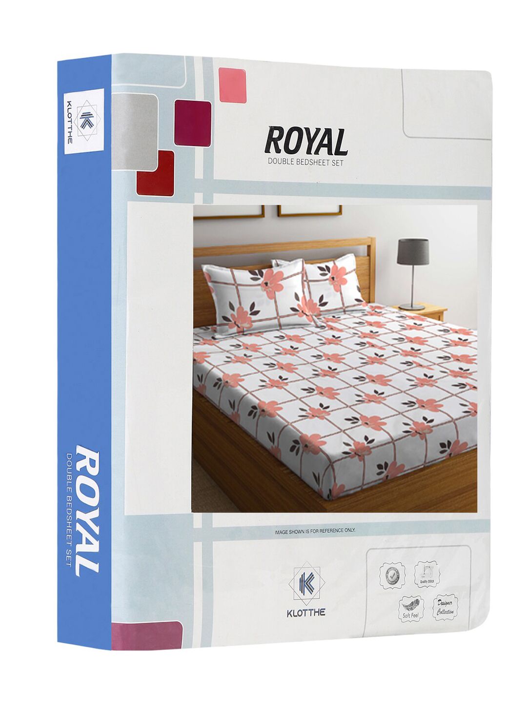 KLOTTHE Kapas Putih 300 TC Dilengkapi Cadar Double Halus dengan 2 Sarung Bantal-250 x 225 cm