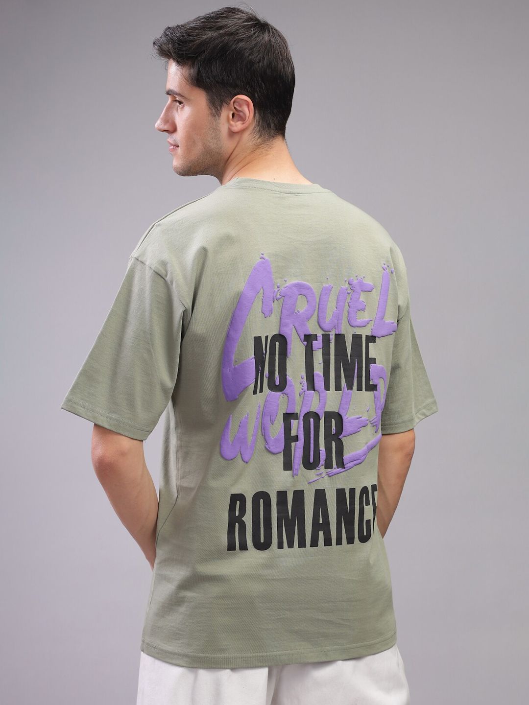 ADRO Men Typography Applique T-shirt
