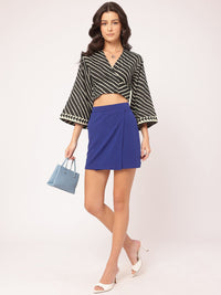 DressBerry Fashionable Flows Striped Wrap Top